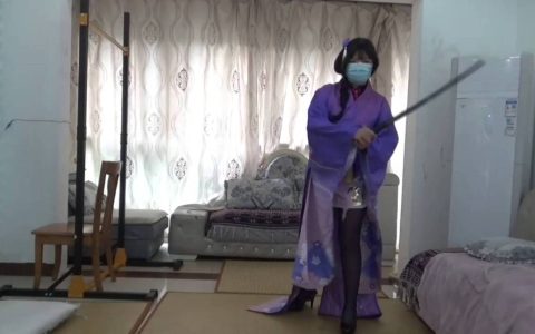 随心原创蓉城大院之微剧情战斗系COS原神雷电将军刷小怪翻车被超紧魔法绳缚！